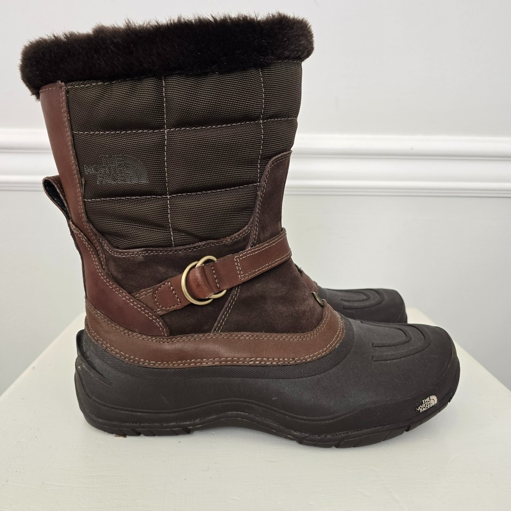 The North Face Women Chilkat III Waterproof Pull-On Boot 10 Brown Winter Outdoor - Picture 2 of 12